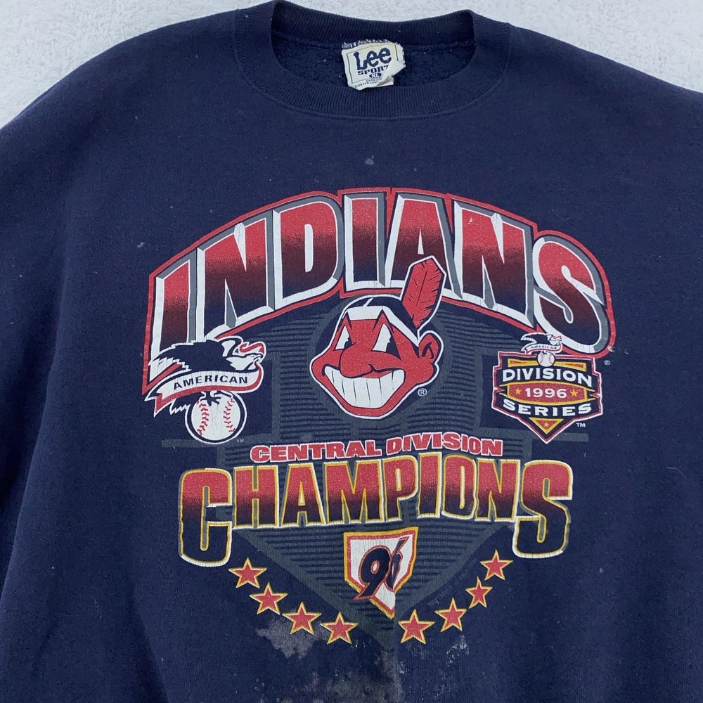 TRASHED Vintage Cleveland Indians Sweatshirt BOXY XL MLB Baseball 90s Distressed